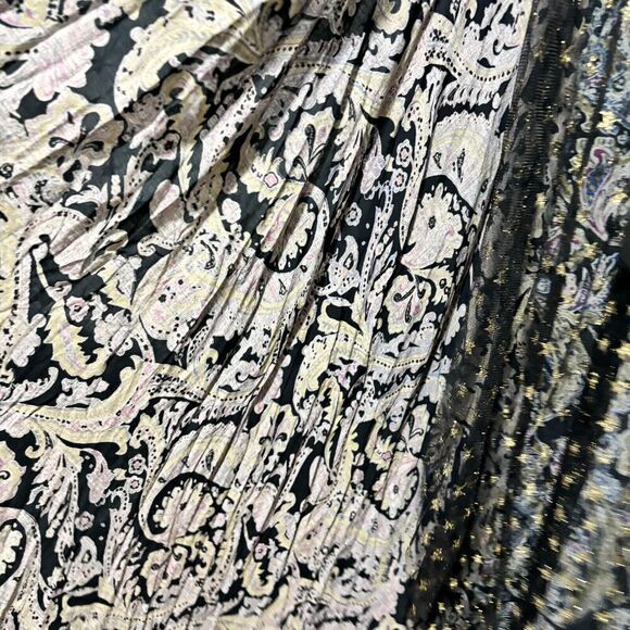 Ecote Womens Paisley Wrap Maxi Dress XS Black Stunning Cocktail Party Sleeveless - Picture 7 of 14